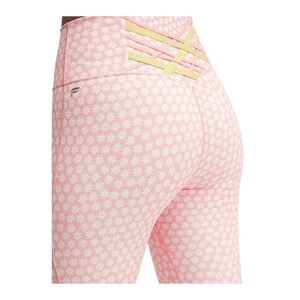 Fabletics PowerHold Pink Daisy Floral‎ Strappy Waist Yoga Leggings Women's Small